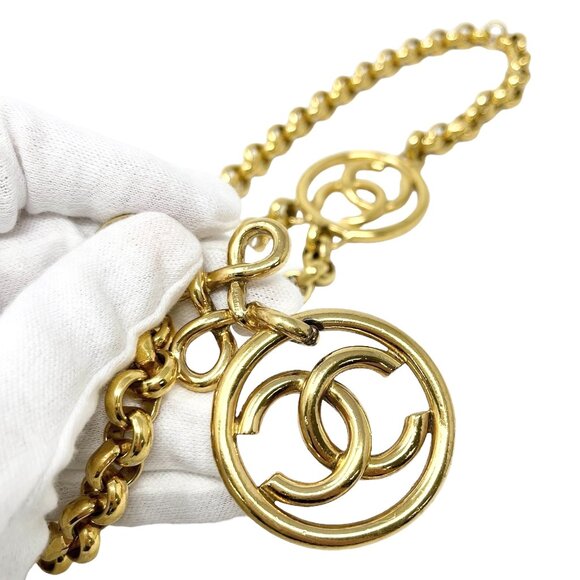 CHANEL Vintage 93P CC Logo Chain Belt Accessory Gold Metal Charm RankAB [103520] - Picture 9 of 10